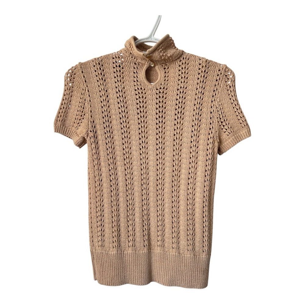 Lauren Ralph Lauren | Short Sleeve Pointelle Cotton Knit Sweater - Picture 5 of 10